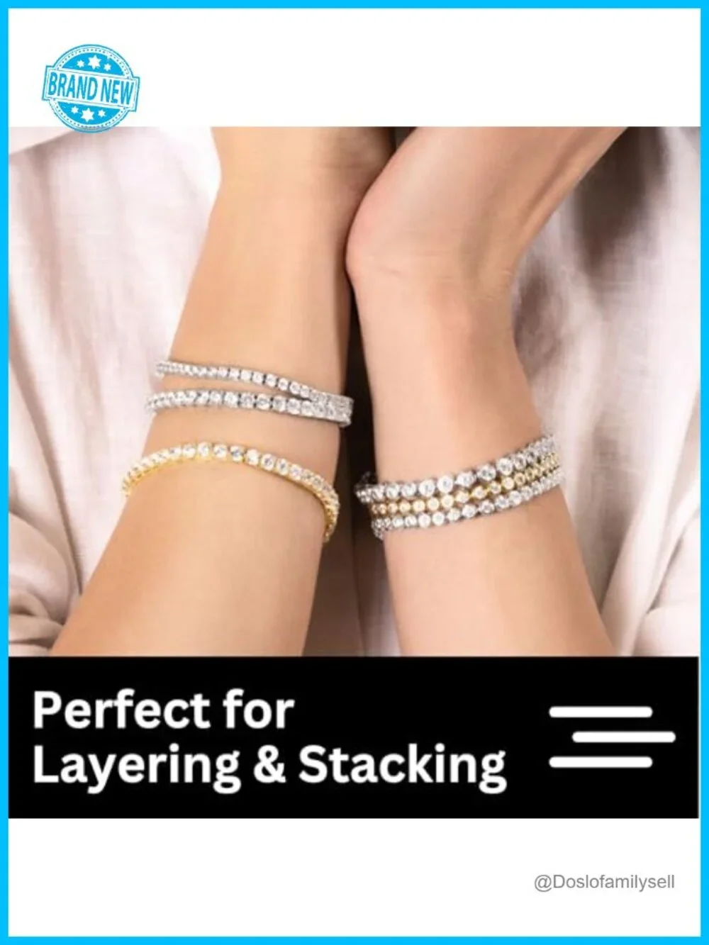 3mm Bezel Set CZ Tennis Bracelet, 5A Cubic Zirconia, Gold Plated, Box Clasp